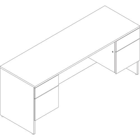 Groupe Lacasse Credenza, Double Ped, SS Handle, B/F, 72inx24inx29in, Niagara LAS4XF2472FA